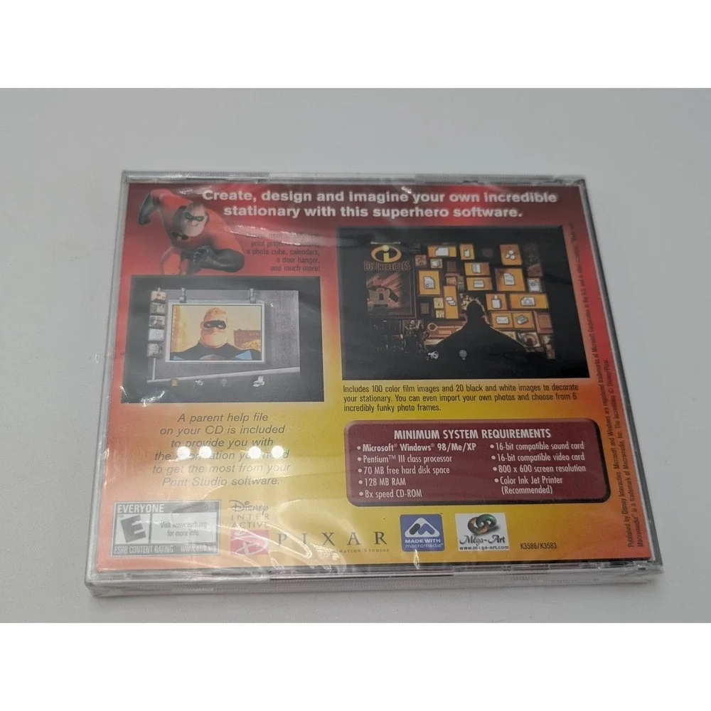 The Incredibles PC CD-ROM Print Studio Disney Pixar Windows‎ 98/Me/XP New Sealed